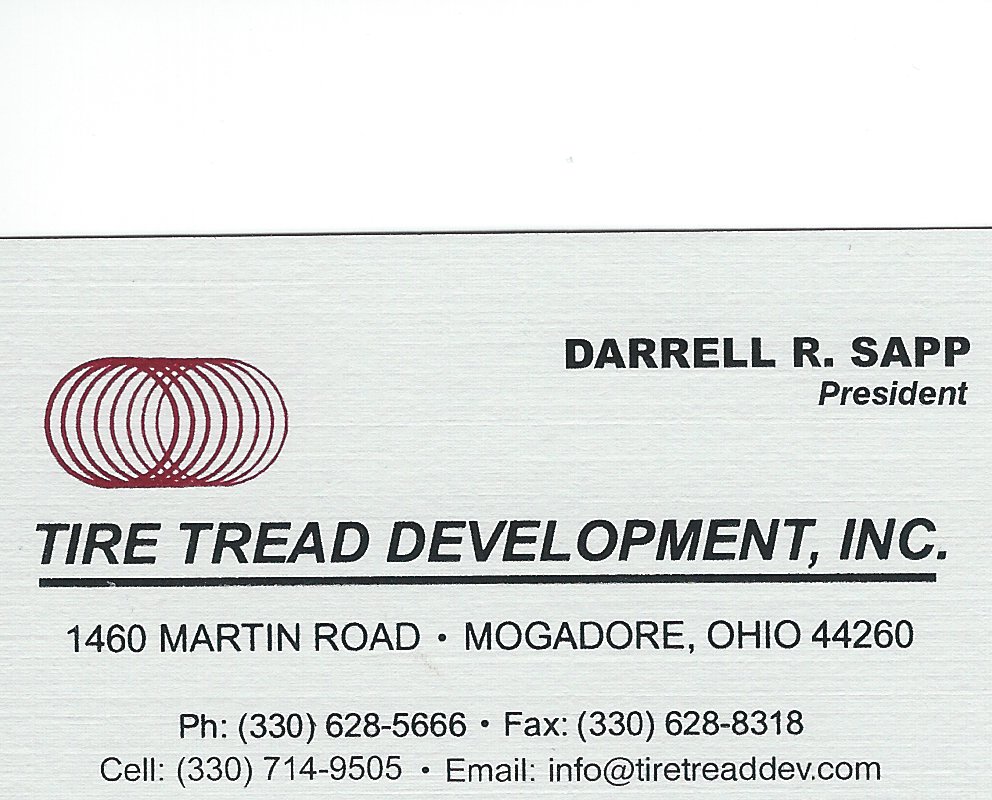 Darrell R. Sapp Tire Tread Development
